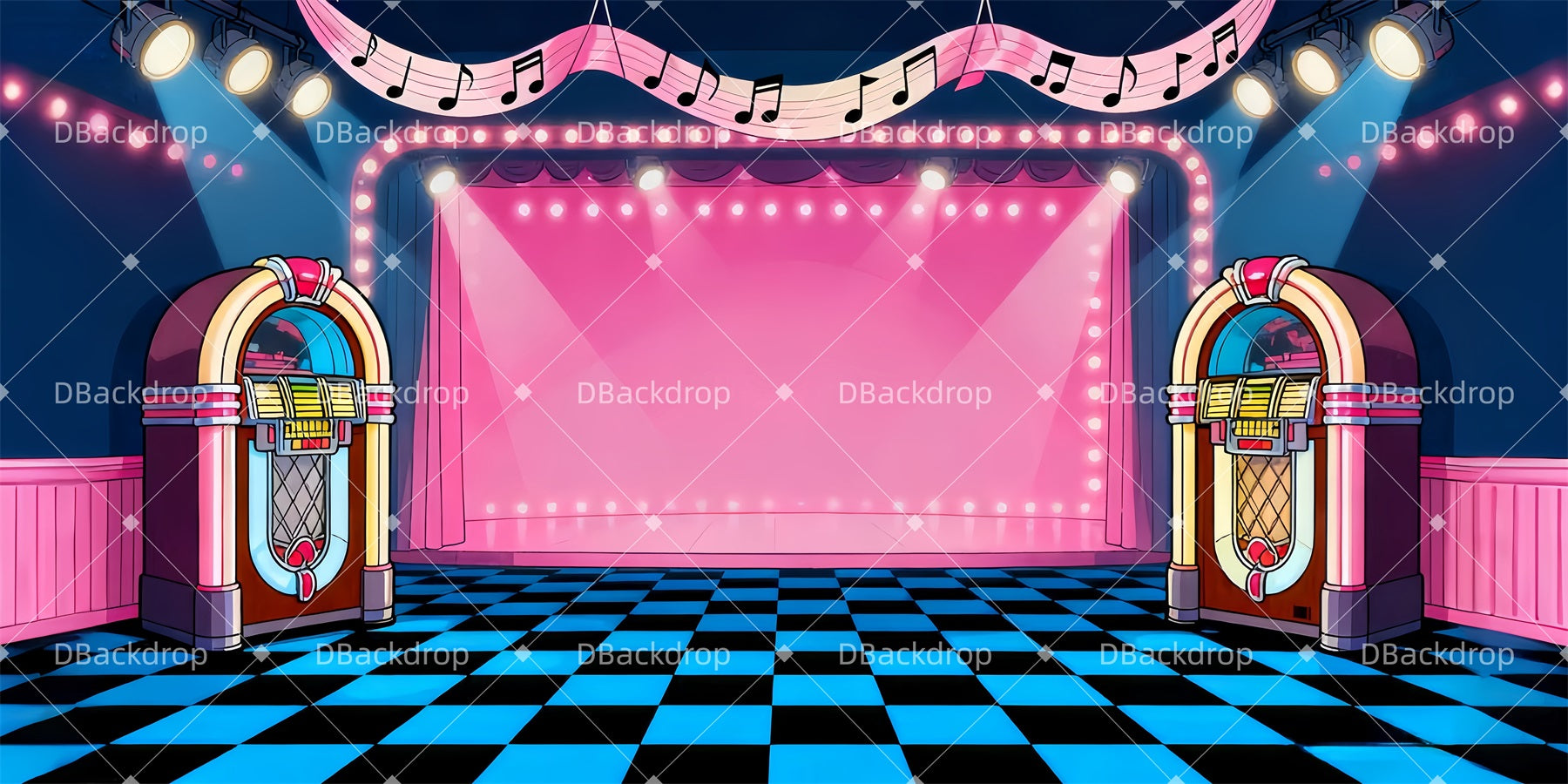 School Dance Backdrops 60s Dance Floor Theater Stage Backdrop UK LXX510-T33