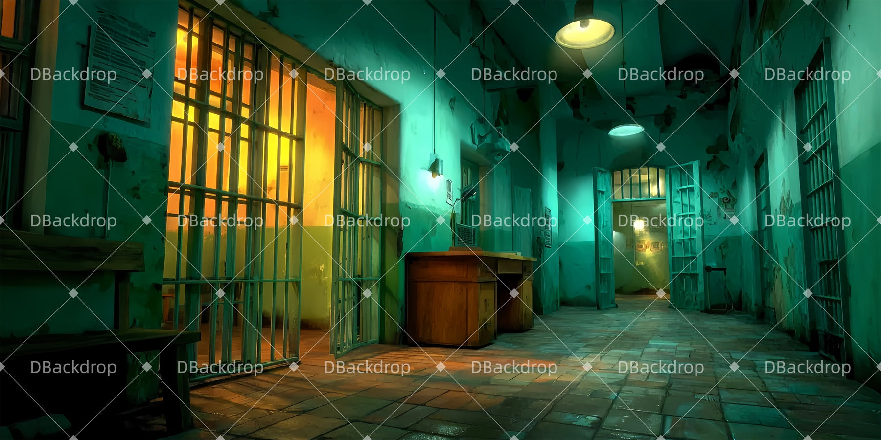Theater Stage Backdrops Vintage Prison Hall Performance Backdrops UK LXX510-T37