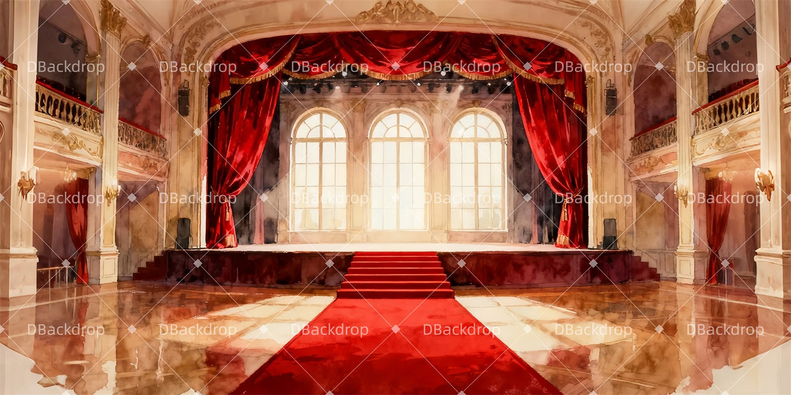 Broadway Stage Backdrop Curtain Stage Theater Backdrop UK LXX510-T45