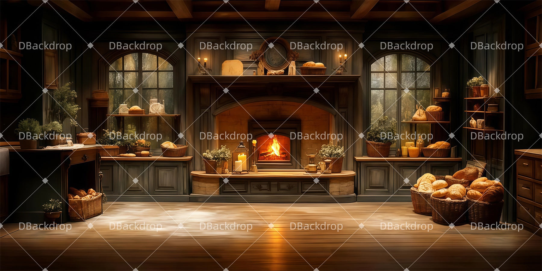 Stage Backdrop Cozy Bakery Backdrop For Theater Play UK LXX510-T54