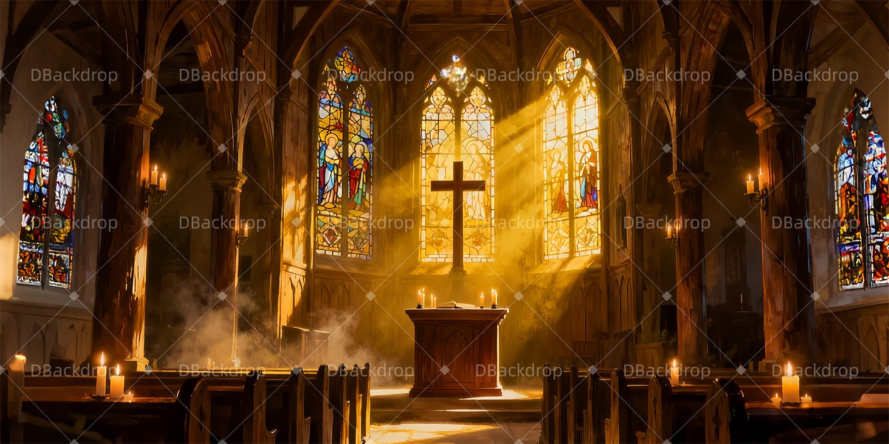 Church Stage Backdrops Reverend's Sermon Theater Backdrop UK LXX510-T5