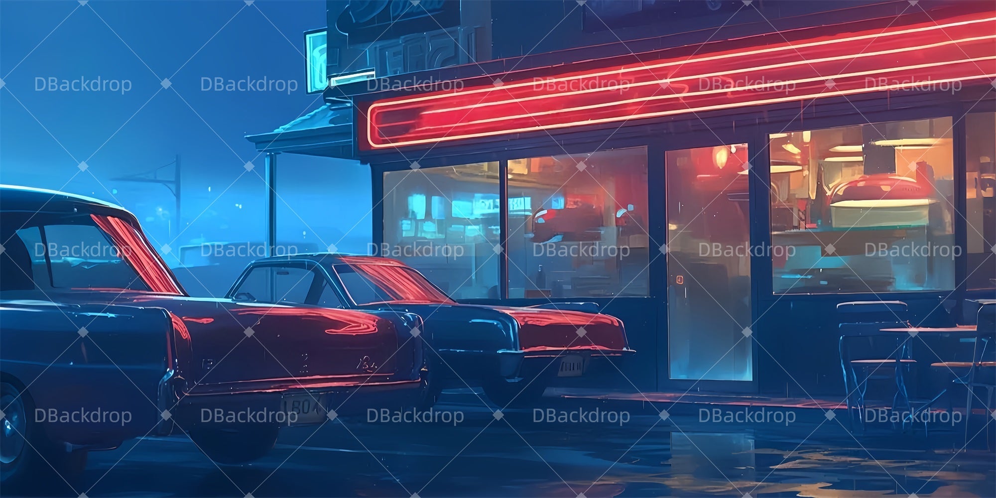 Theater Stage Backdrop Vintage Cars Performance Backdrops UK LXX510-T8