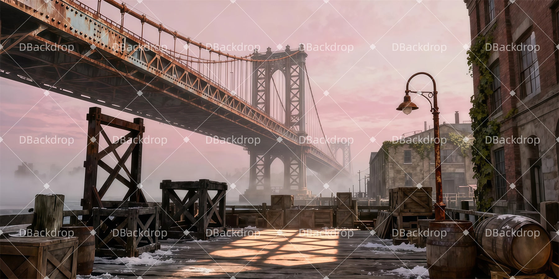 Movie Theater Backdrop Old Brooklyn Wharf Large Stage Backdrops UK LXX511-T102