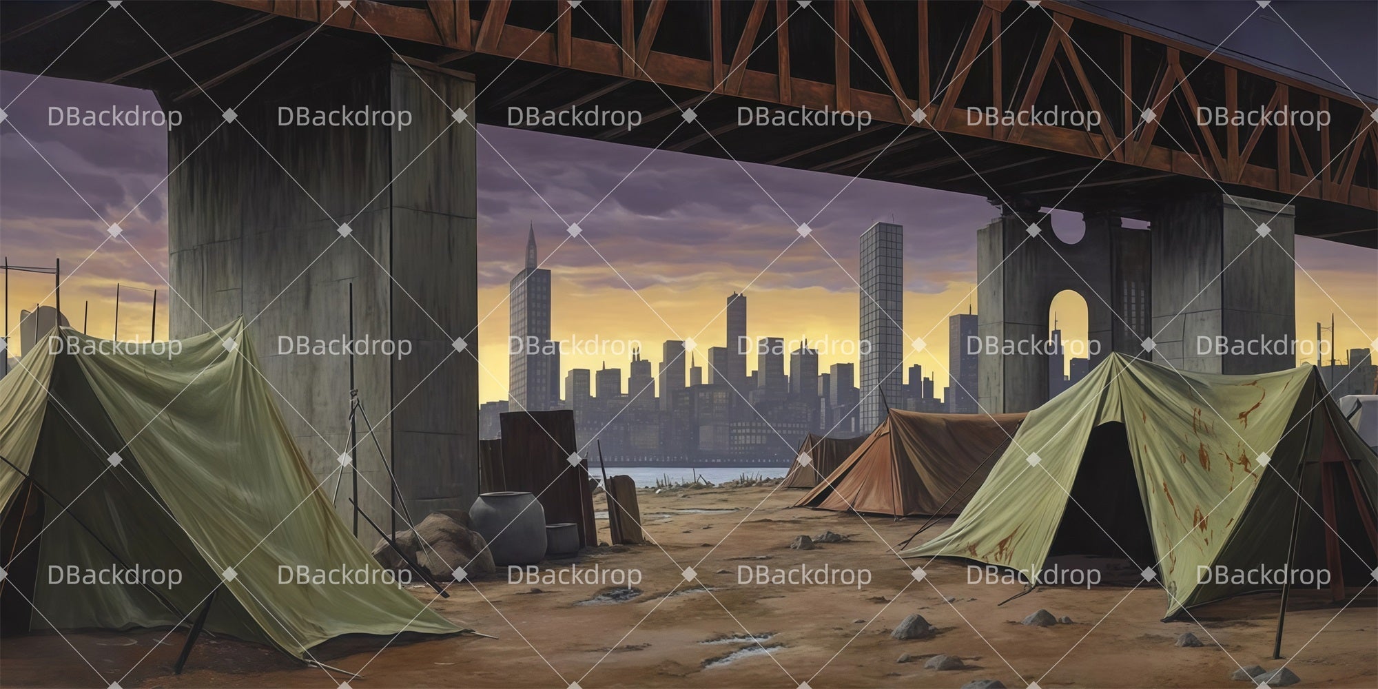 Stage Backdrops Underbridge Survival Camp Theater Backdrop UK LXX511-T108