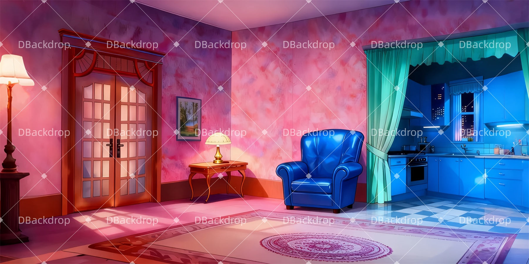 Musical Backdrops Audrey's Apartment Theatre Stage Backdrop UK LXX511-T11