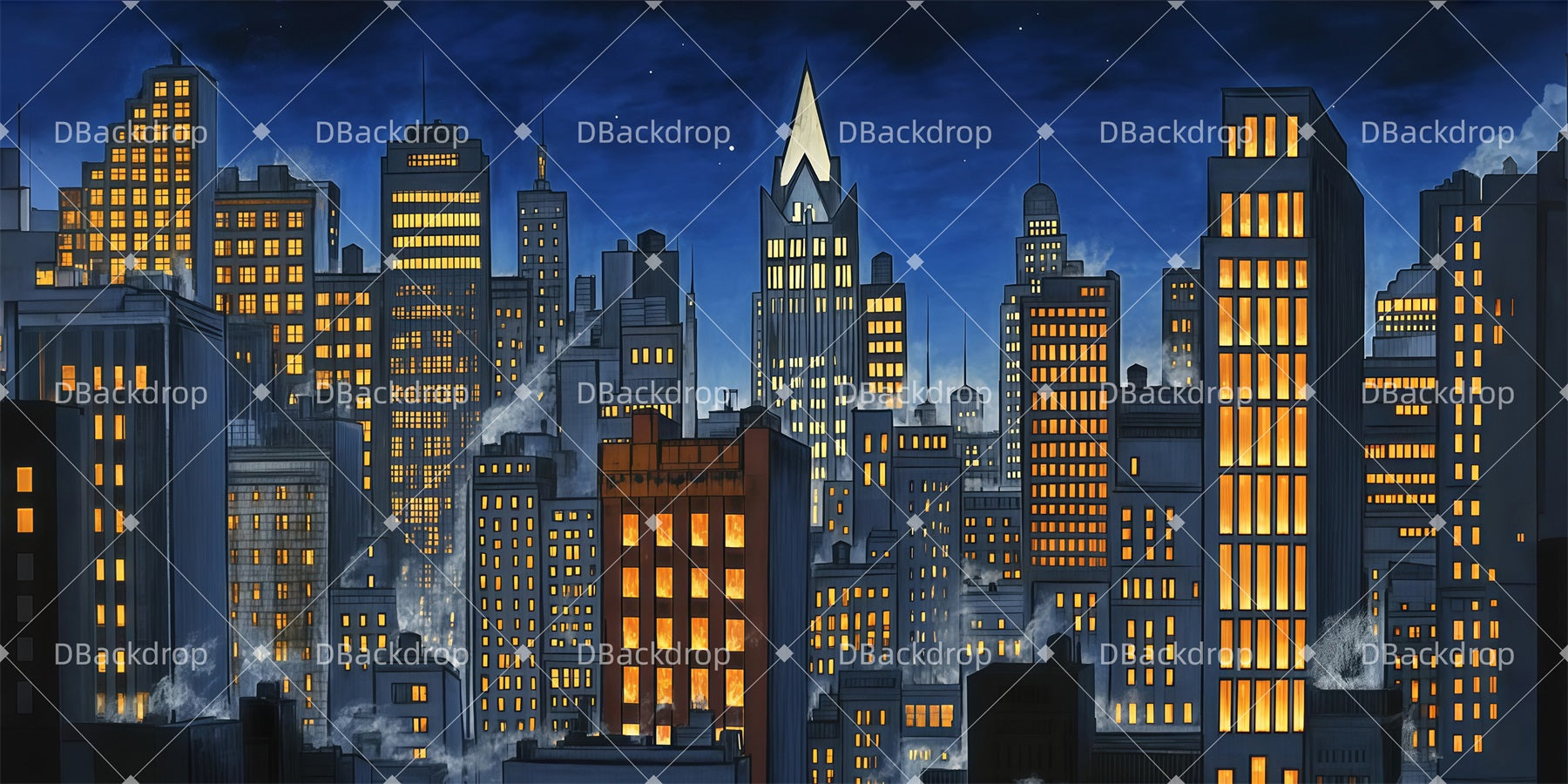 Movie Theater Backdrop Illuminated Cityscape Backdrop For Theater UK LXX511-T110
