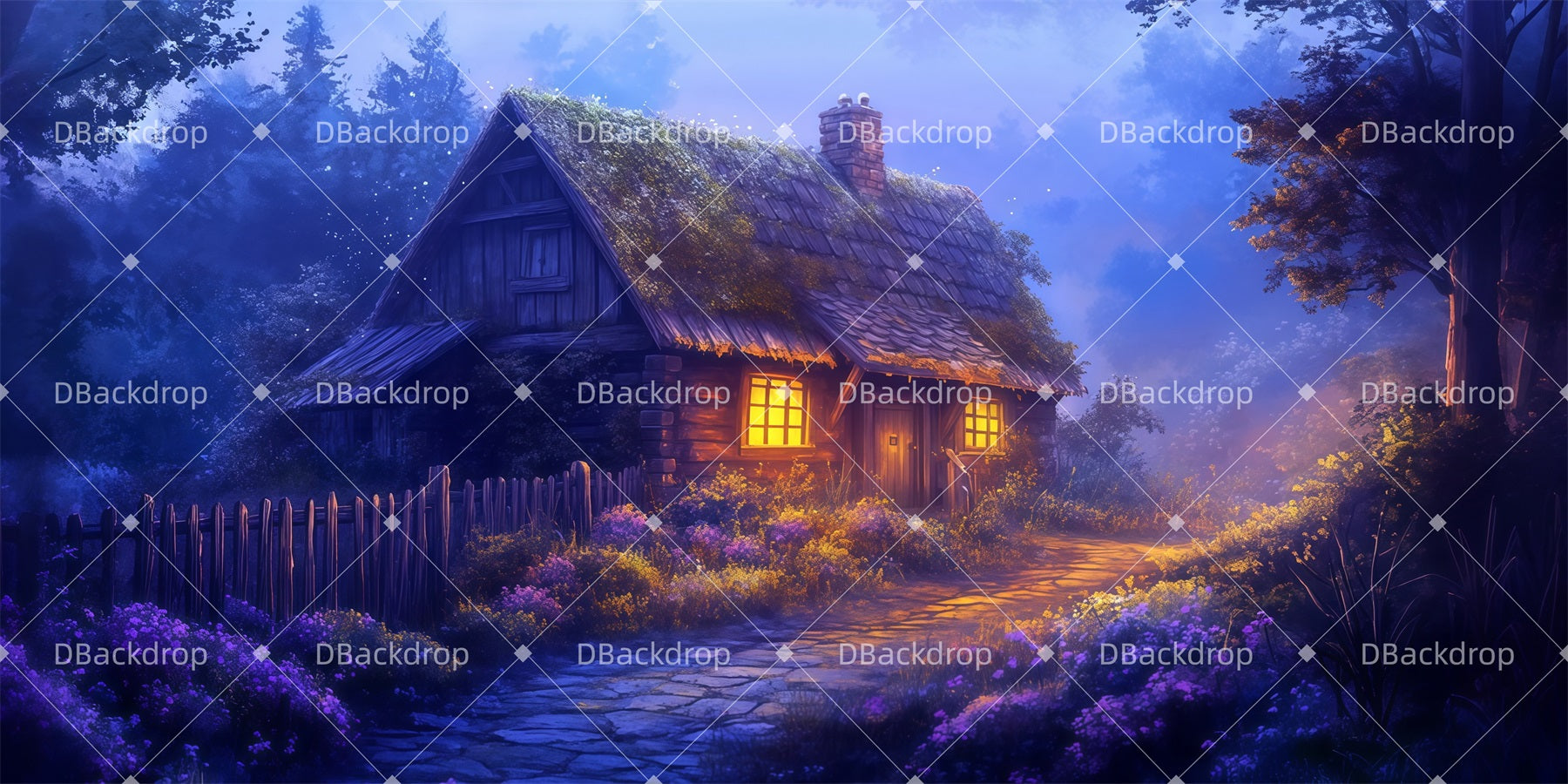 Professional Stage Backdrops Cozy Cottage Backdrops For Theater UK LXX511-T133