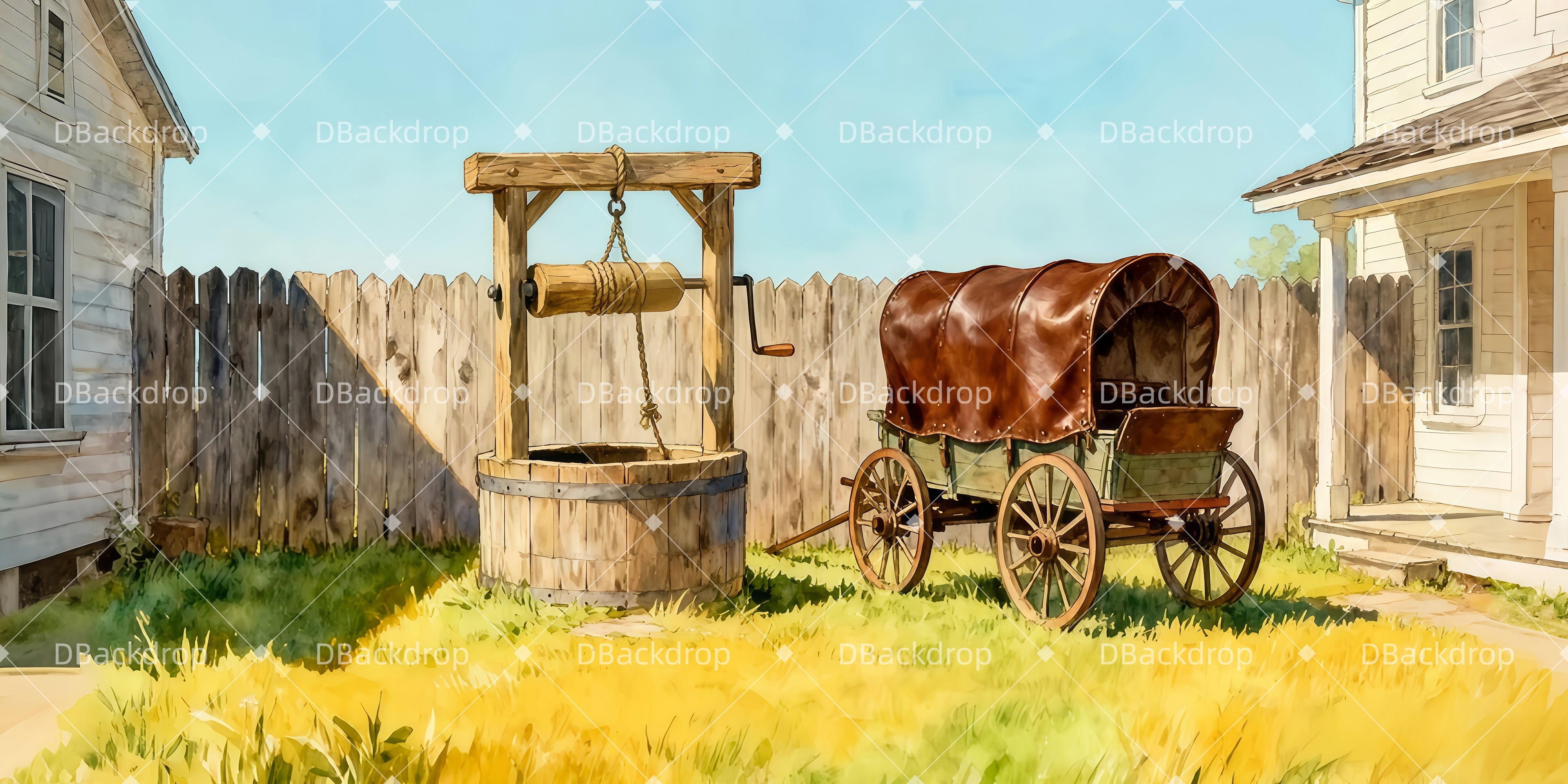 Stage Backdrop Country Yard Well Theater Backdrops For Sale UK LXX511-T35