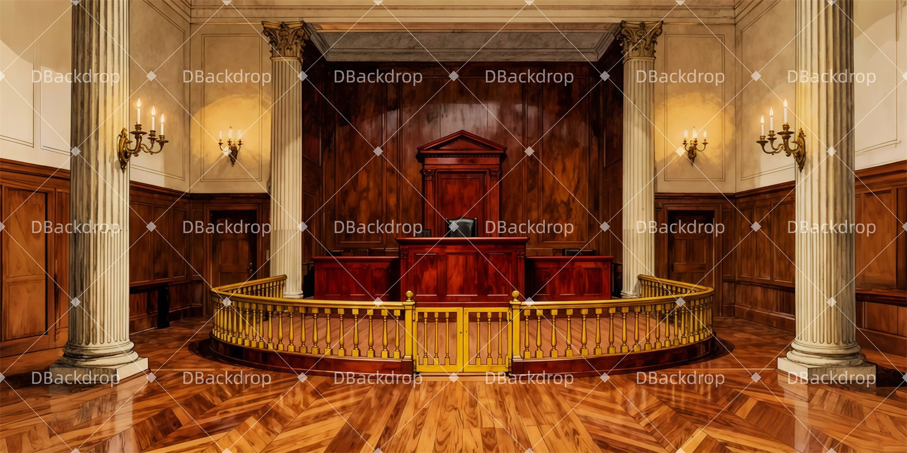 Professional Stage Backdrops Wooden Law Court Theater Backdrop UK LXX511-T52