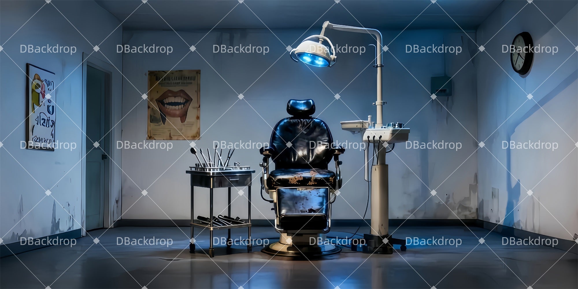 Stage Backdrops Creepy Dentist Room Backdrops For Theater UK LXX511-T7