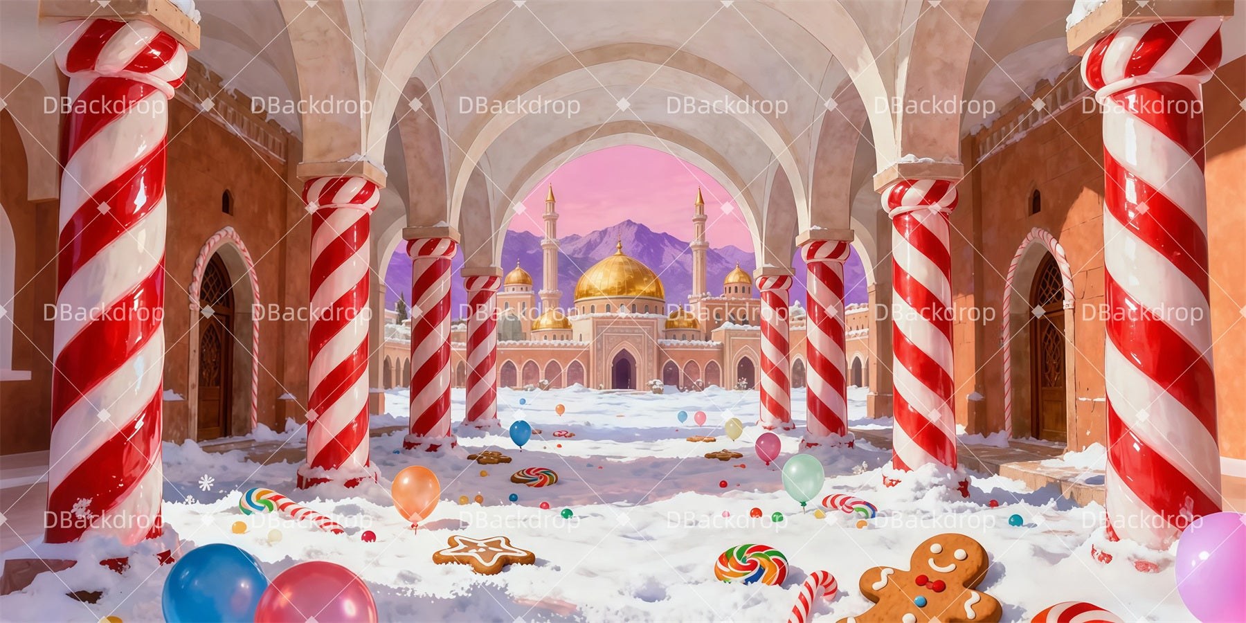 Christmas Stage Backdrops Sweet Winter Palace Nutcracker Stage Backdrop UK LXX511-T85