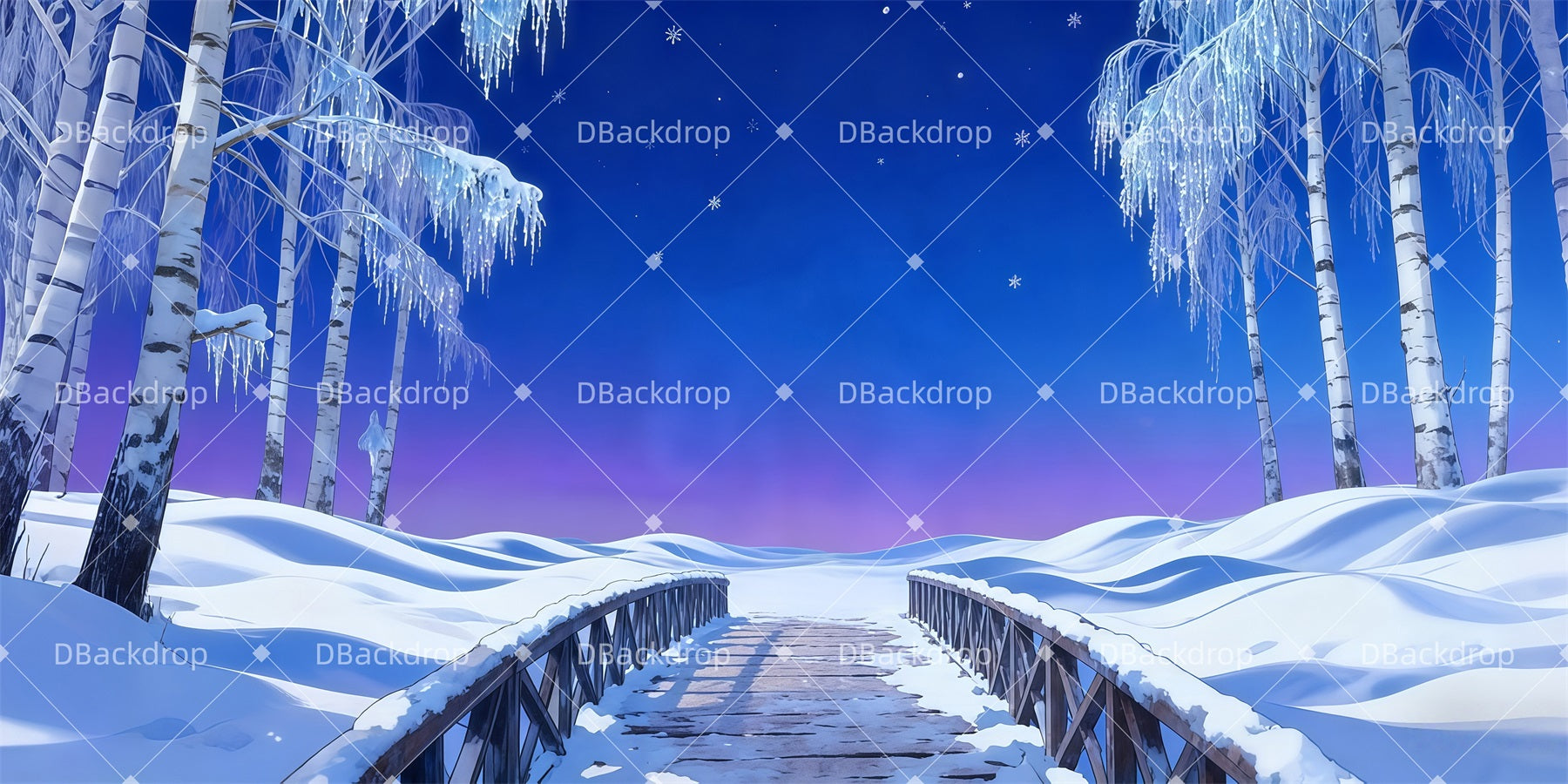 Forest Stage Backdrop Crystal Birch Valley Movie Theater Backdrop UK LXX511-T89