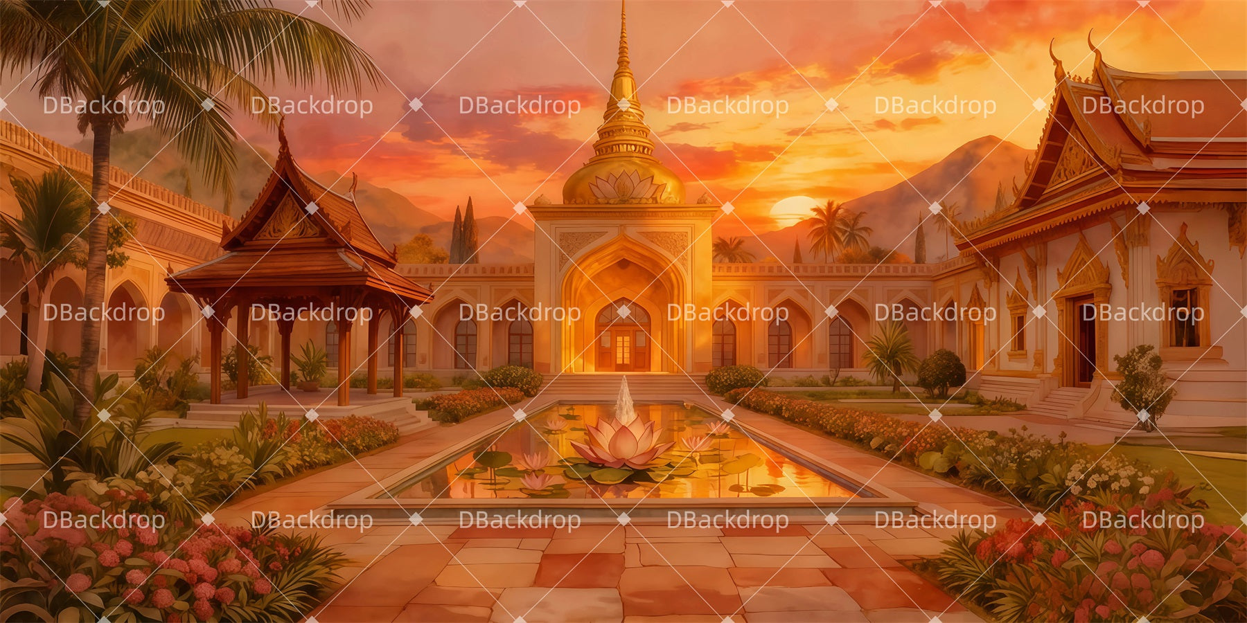 Movie Theater Backdrop Royal Garden Serenity Stage Backdrops For Sale UK LXX511-T95