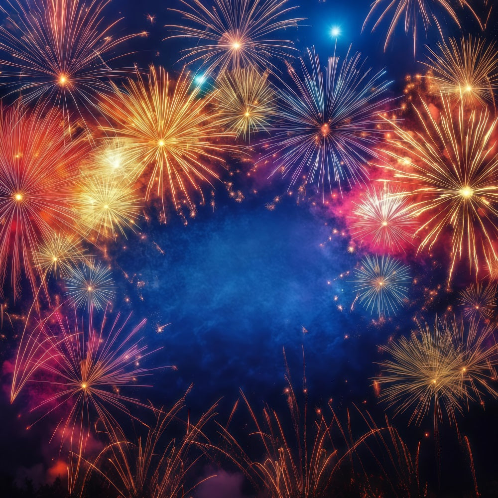 New Year's Backdrop Radiant Fireworks Burst Happy New Year 2026 Banner UK LXX512-10