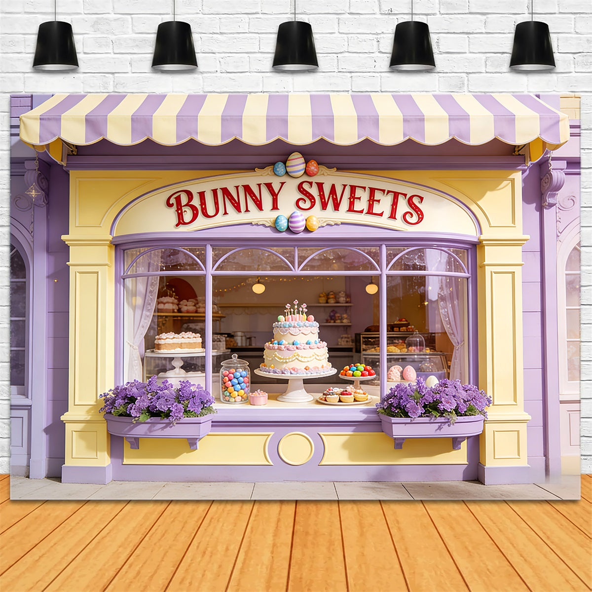 Easter Egg Backdrop Bunny Sweets Cake Window Happy Easter Backdrop UK LXX512-109