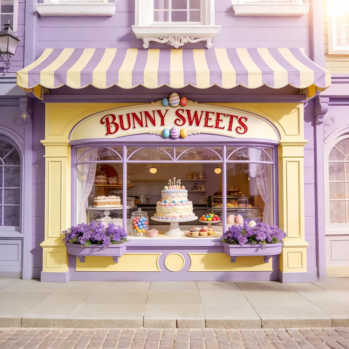 Easter Egg Backdrop Bunny Sweets Cake Window Happy Easter Backdrop UK LXX512-109