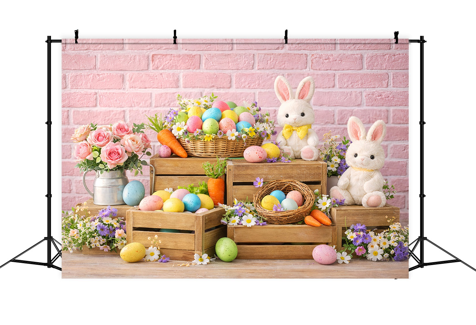 Bunny Backdrop Carrot Bundle Wooden Crate Easter Egg Backdrop UK LXX512-110