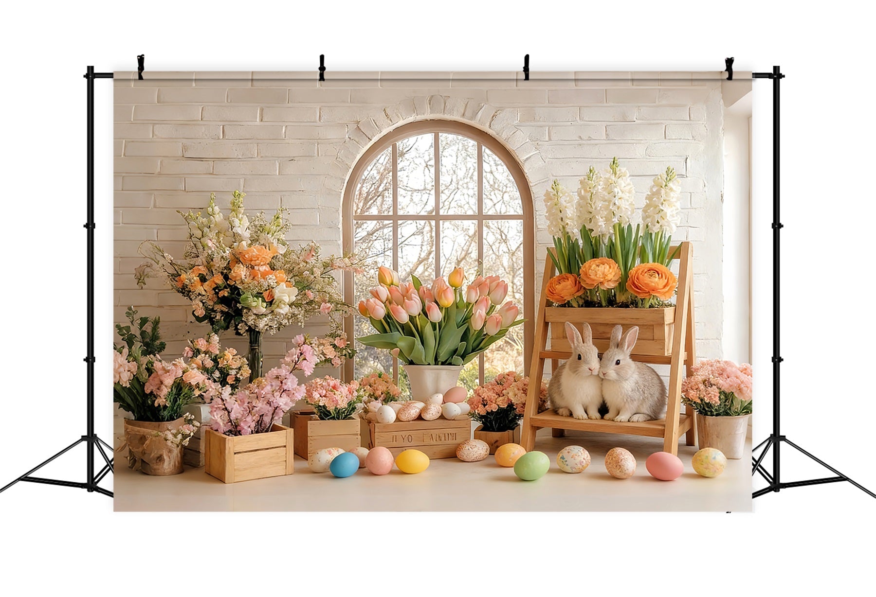 Tulip Backdrop Sunlit Spring Bunny Flower Studio Peter Rabbit Backdrop UK LXX512-113