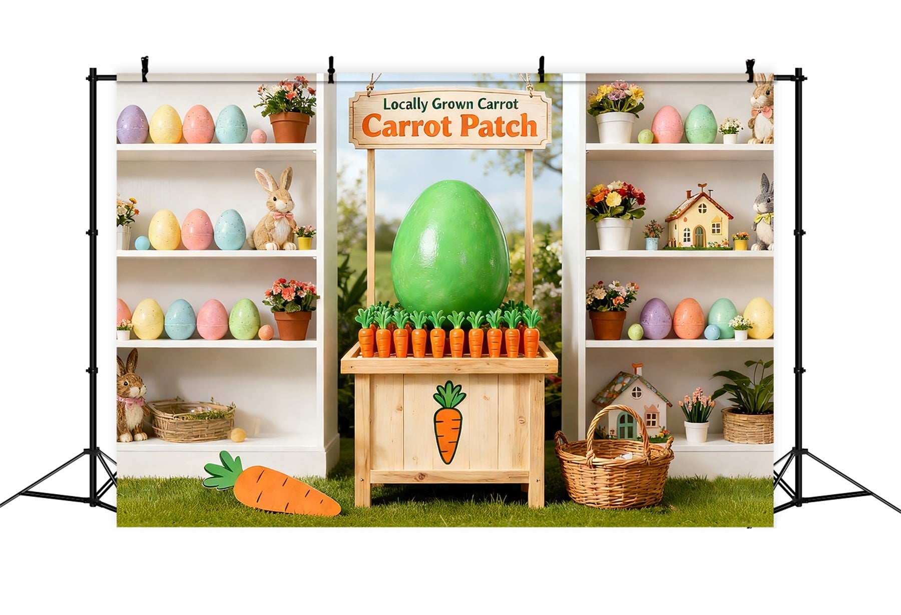 Peter Rabbit Backdrop Carrot Patch Bunny Display Easter Backdrop UK LXX512-121