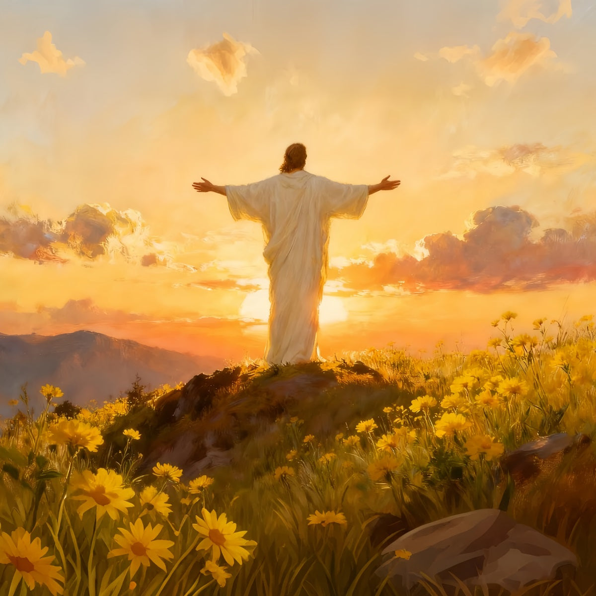 Church Easter Backdrop Risen Christ Golden Dawn Religious Easter Backdrops UK LXX512-133