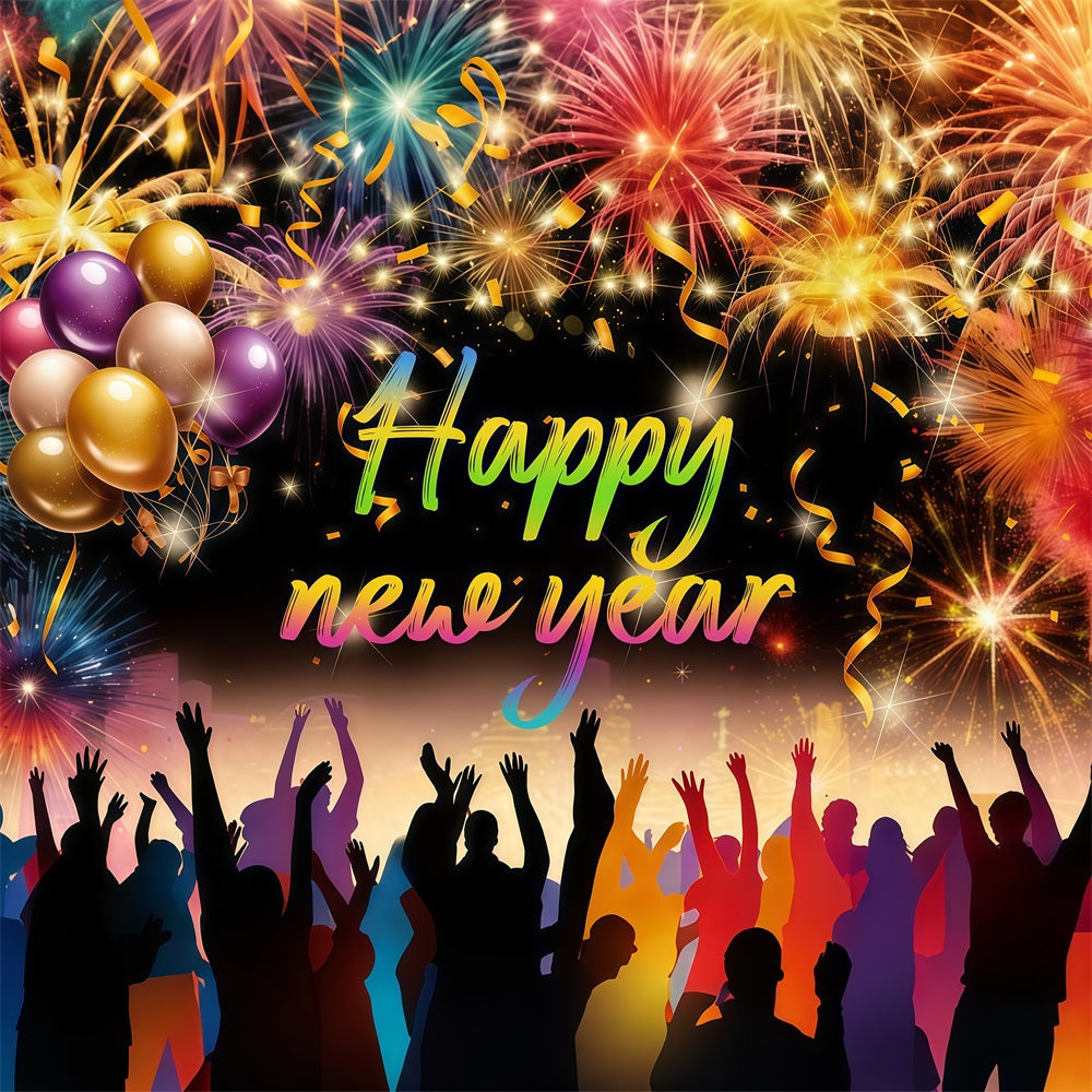 New Year Backdrop Ideas Fireworks Party Crowd New Years Eve Balloon Backdrop UK LXX512-18