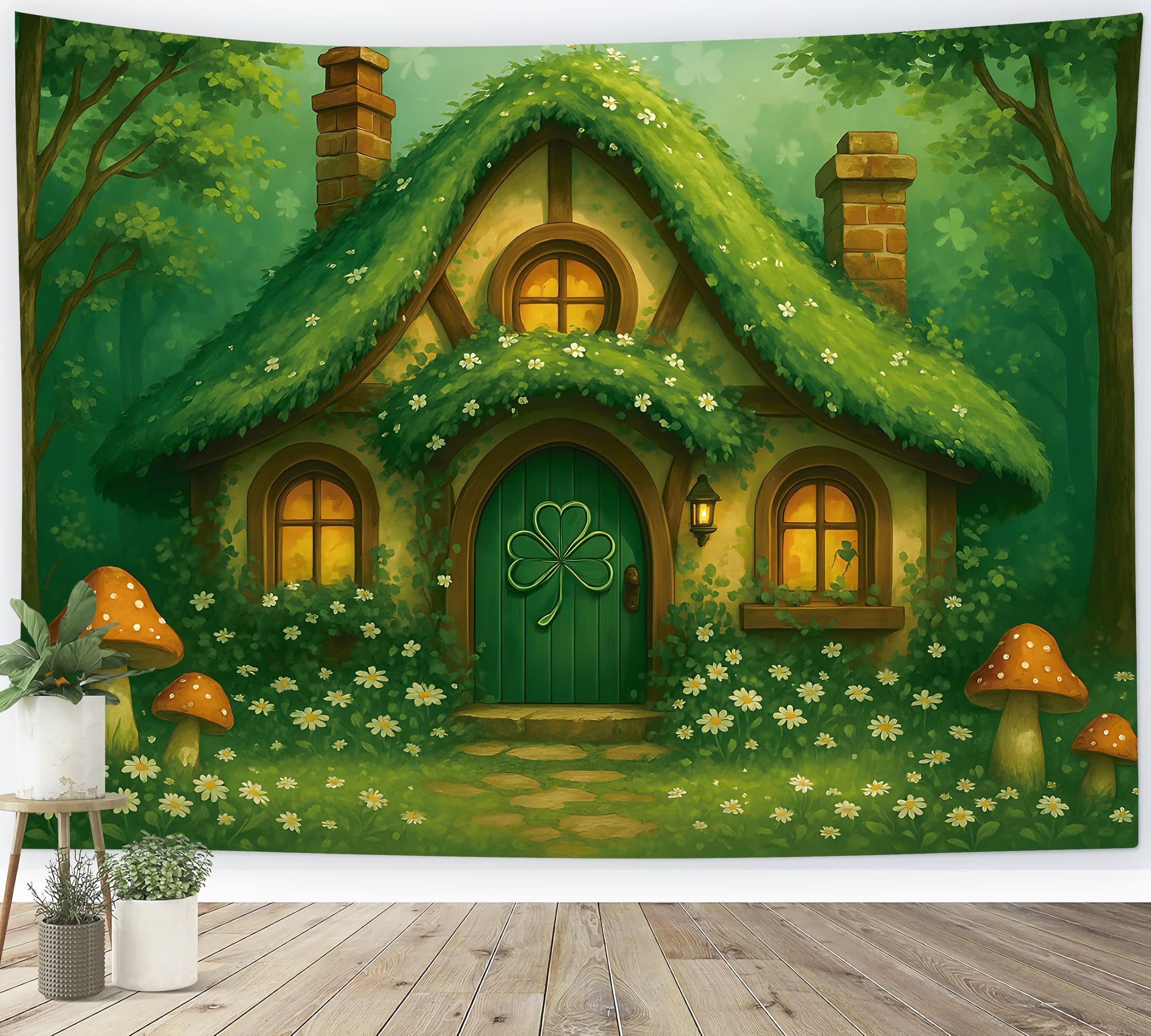 St Patricks Day Backdrops Lucky Clover Cottage Saint Patricks Day Backdrop UK LXX512-34