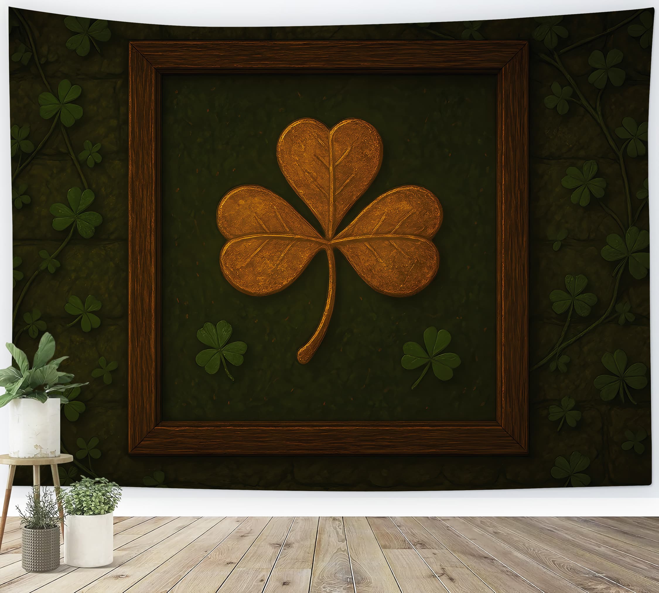 St Patrick Day Backdrop Rustic Clover Framed Emblem Lucky One Backdrop UK LXX512-37