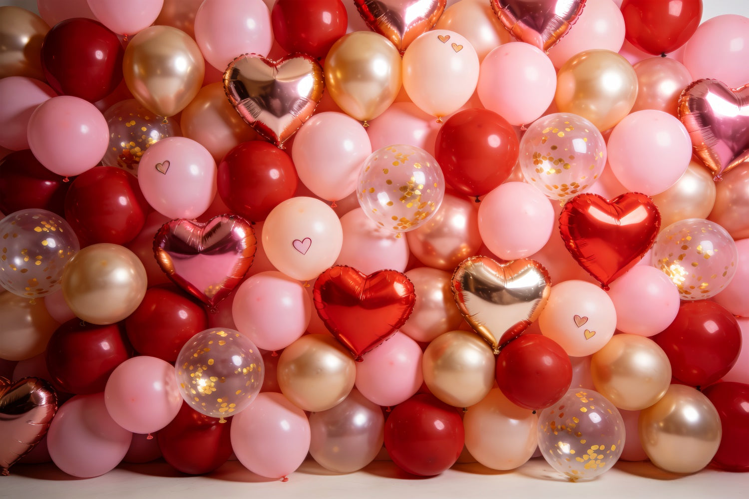 Valentine's Day Backdrop Rose Gold Balloon Wall Romantic Backdrop UK LXX512-54