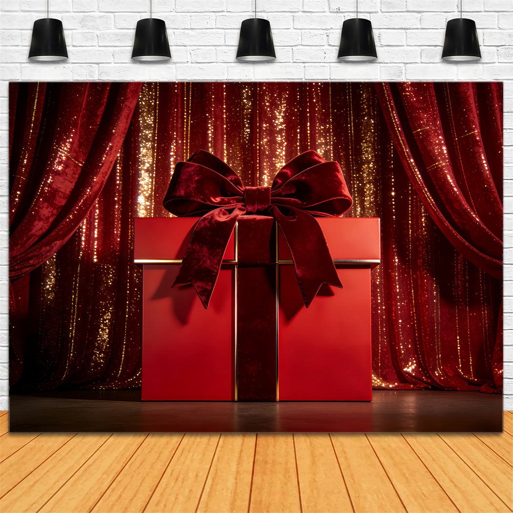 Gift Box Valentine Backdrop Velvet Curtain Bow Stage Valentine Backdrop UK LXX512-88