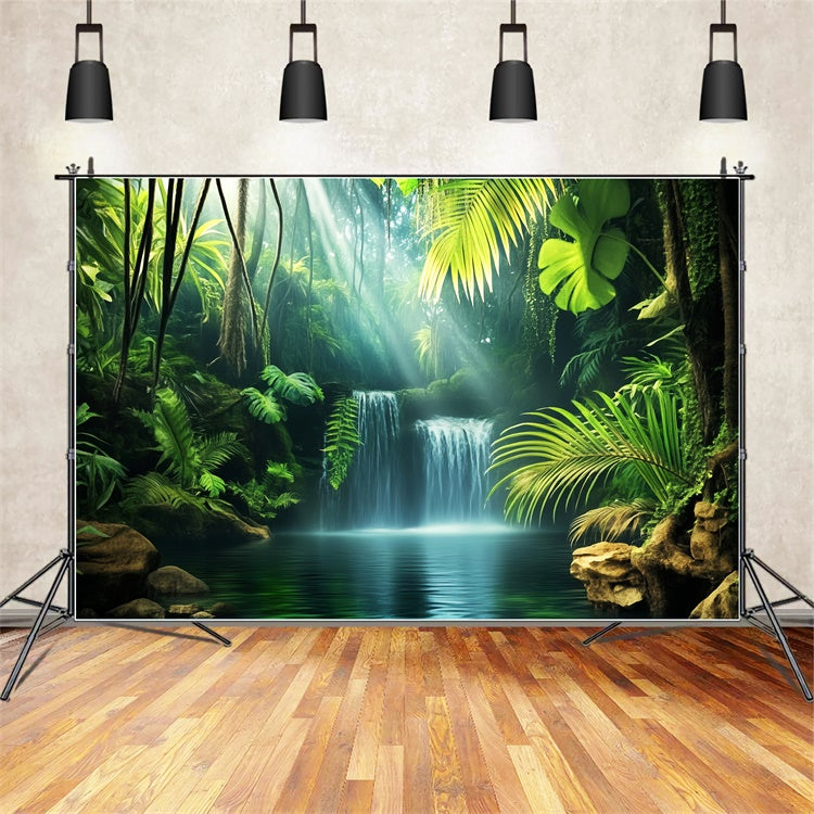 Forest Backdrops Emerald Jungle Waterfall Backdrop UK LXX57-119