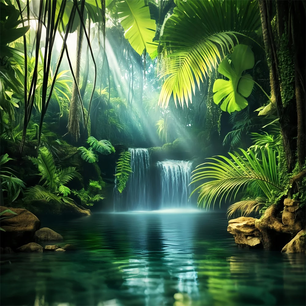 Forest Backdrops Emerald Jungle Waterfall Backdrop UK LXX57-119