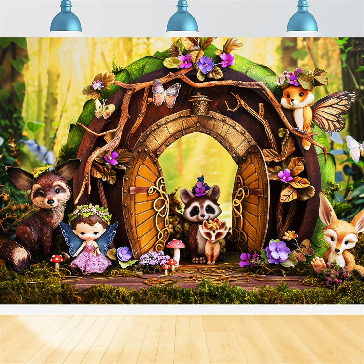 Fairy Forest Backdrop Enchanted Critter Welcome Backdrop UK LXX57-129