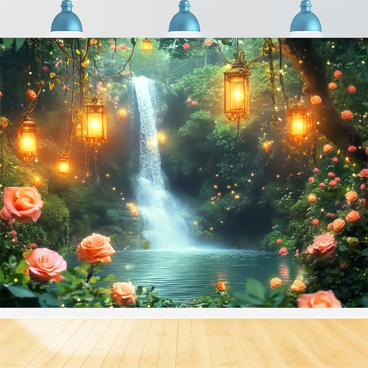 Fantasy Forest Backdrop Glowing Garden Cascade Backdrop UK LXX57-131