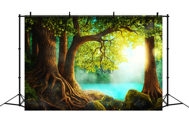 Forest Backdrops Ancient Tree Calm Waters Backdrop UK LXX57-136
