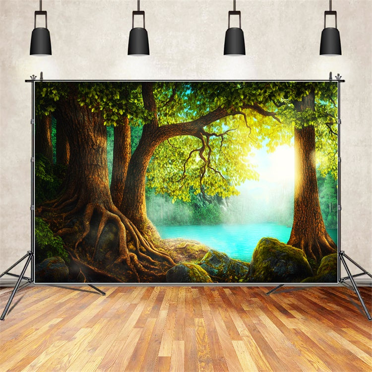 Forest Backdrops Ancient Tree Calm Waters Backdrop UK LXX57-136