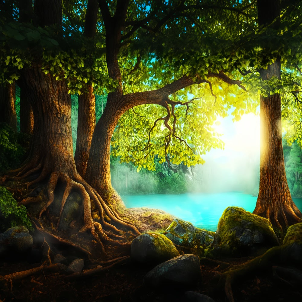 Forest Backdrops Ancient Tree Calm Waters Backdrop UK LXX57-136