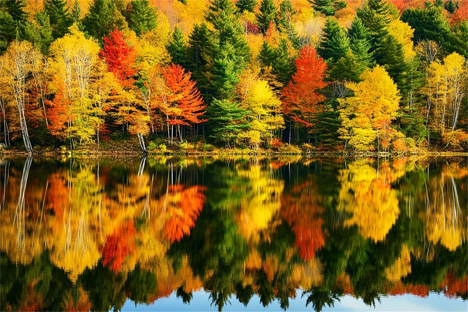 Fall Forest Backdrop Radiance Lake Scene Backdrop UK LXX57-156