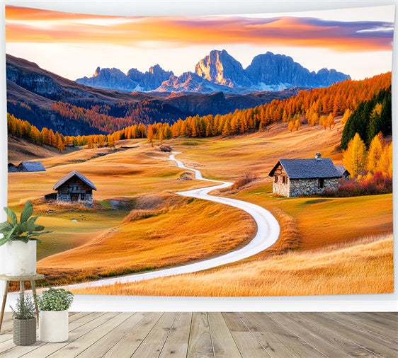 Fall Photoshoot Backdrop Curved Trail Mountain Backdrop UK LXX57-157