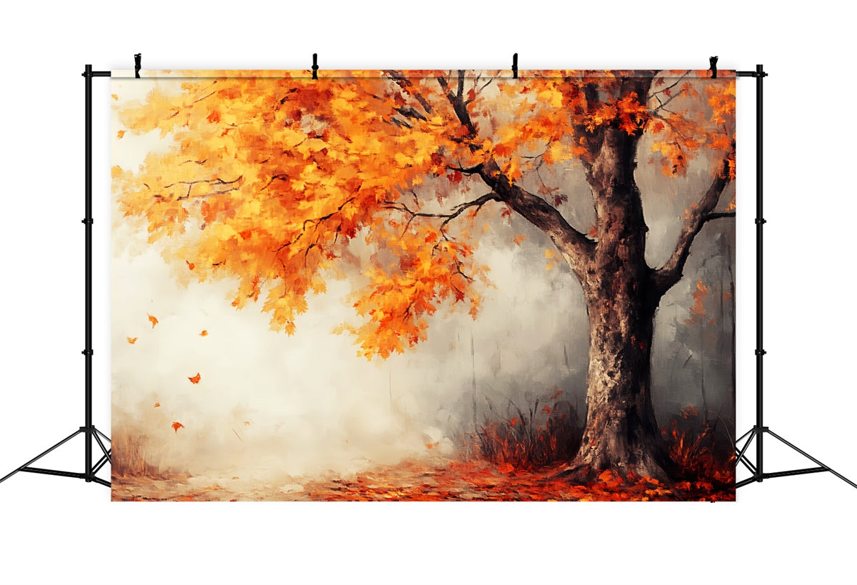 Autumn Photo Backdrop Painted Autumn Maple Backdrop UK LXX57-165