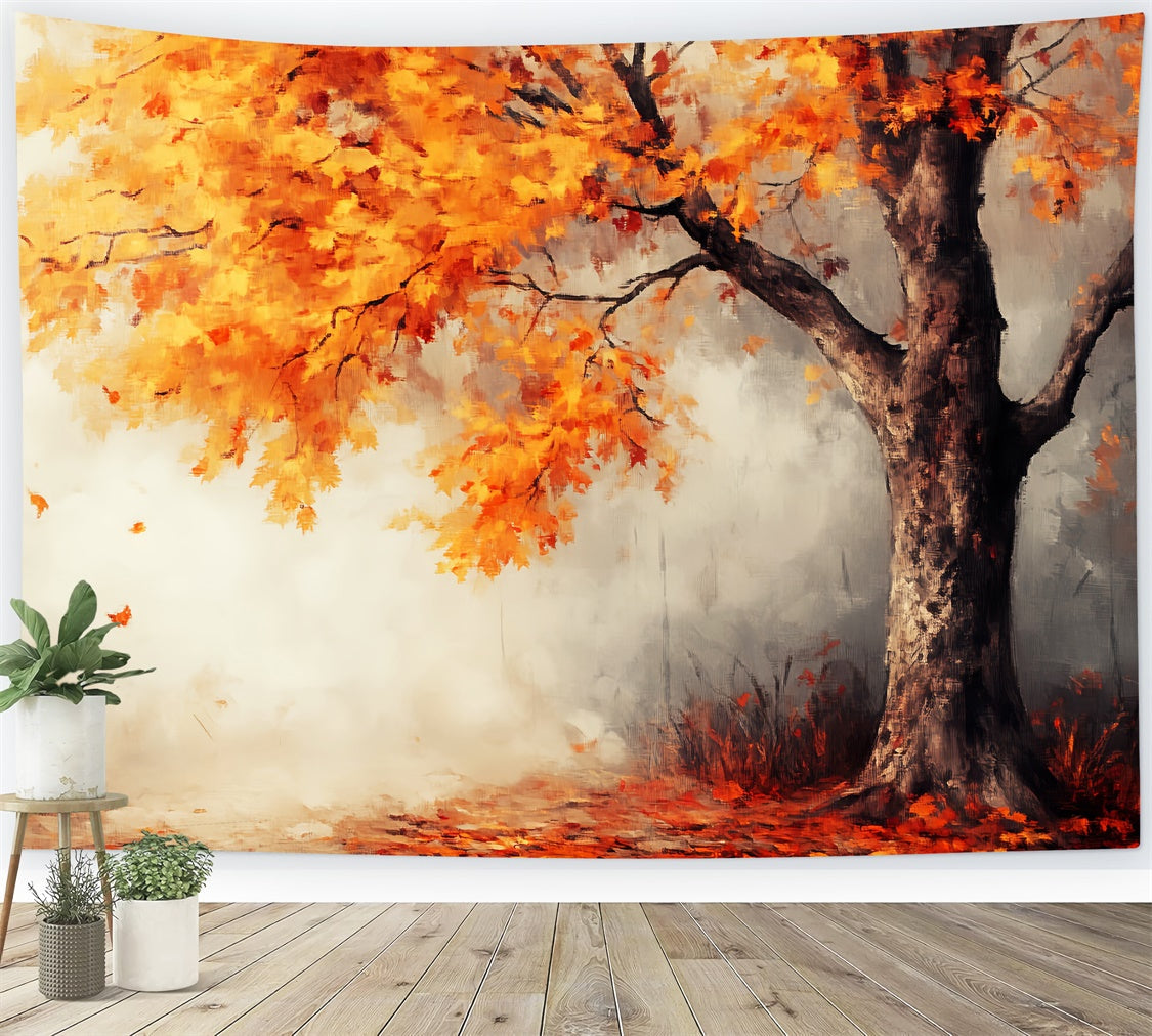 Autumn Photo Backdrop Painted Autumn Maple Backdrop UK LXX57-165