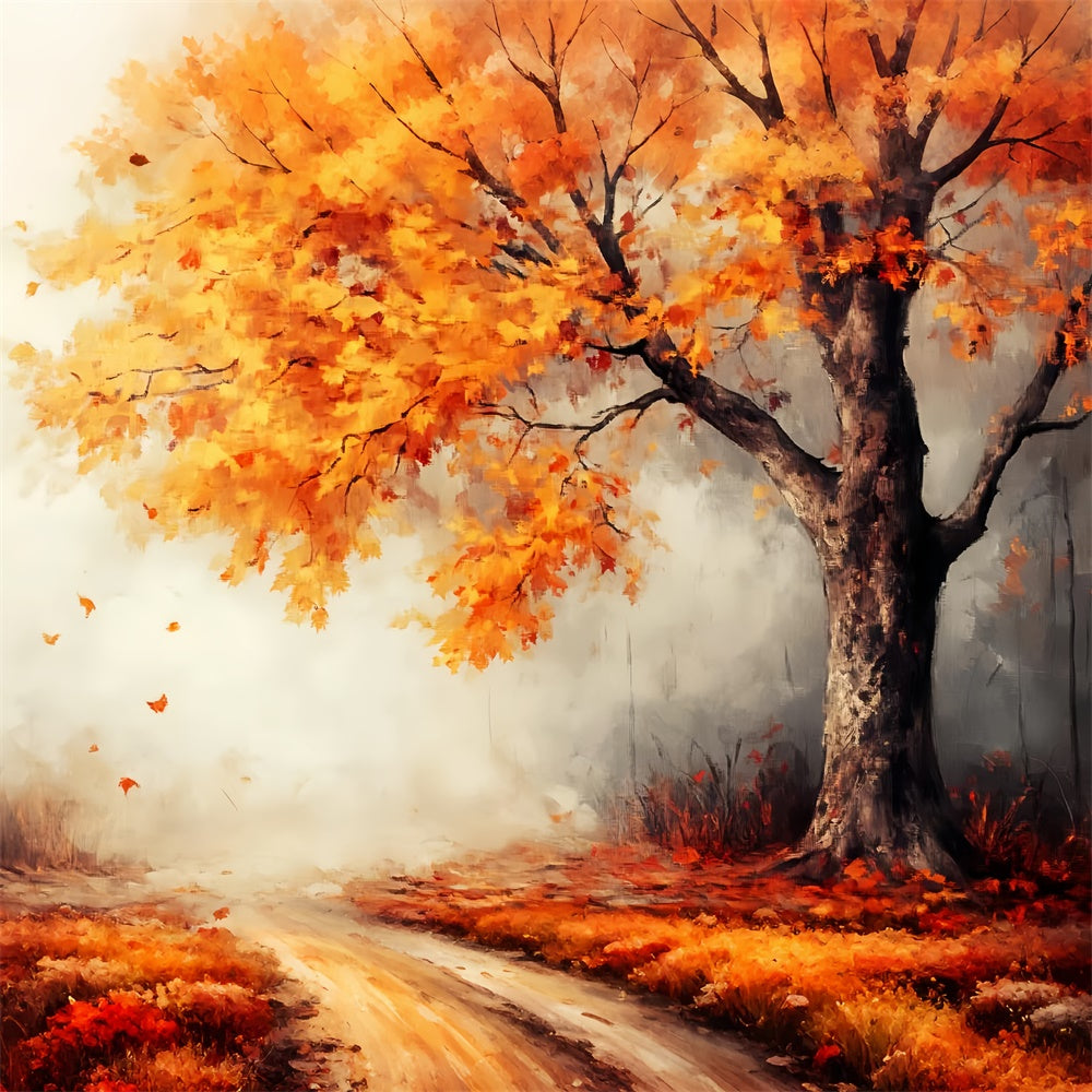 Autumn Photo Backdrop Painted Autumn Maple Backdrop UK LXX57-165