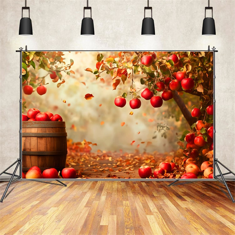Autumn Backdrop Falling Leaves Apple Grove Backdrop UK LXX57-170