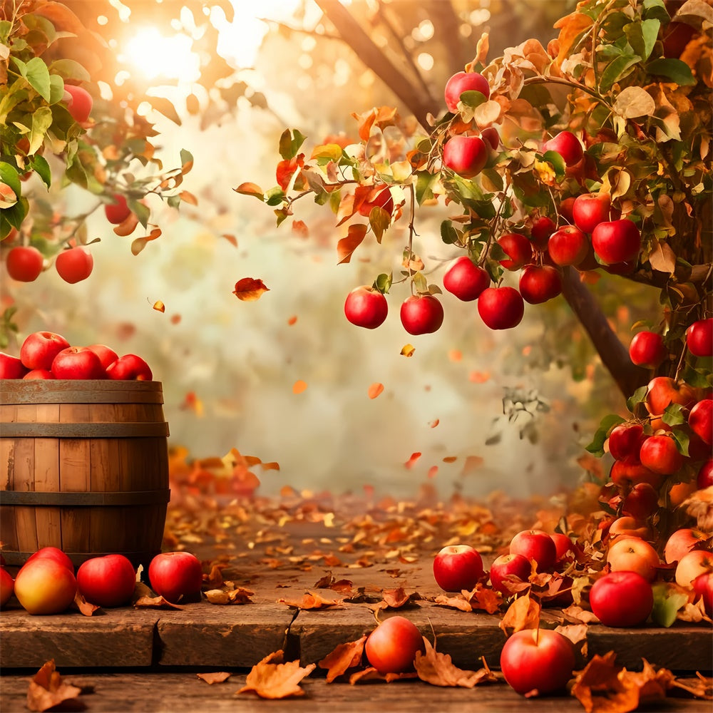 Autumn Backdrop Falling Leaves Apple Grove Backdrop UK LXX57-170