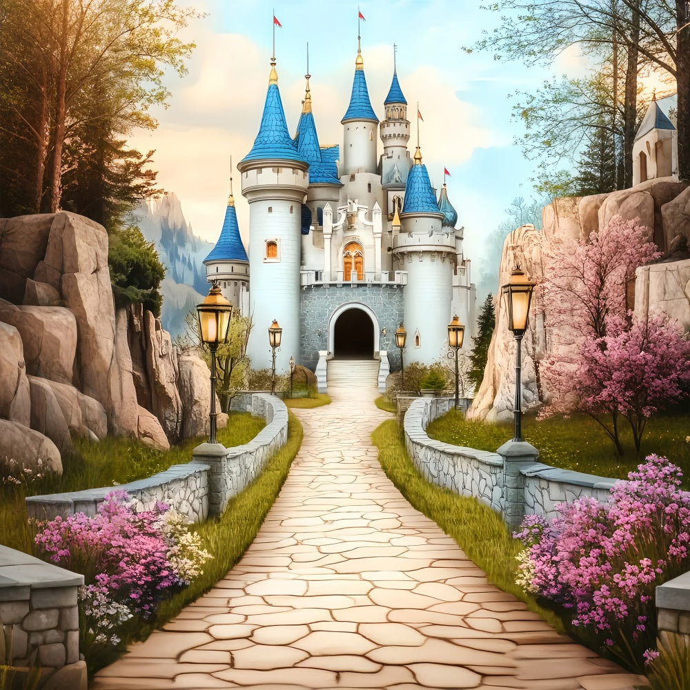 Castle Backdrops Royal Garden Path Autumn Backdrop UK LXX57-183