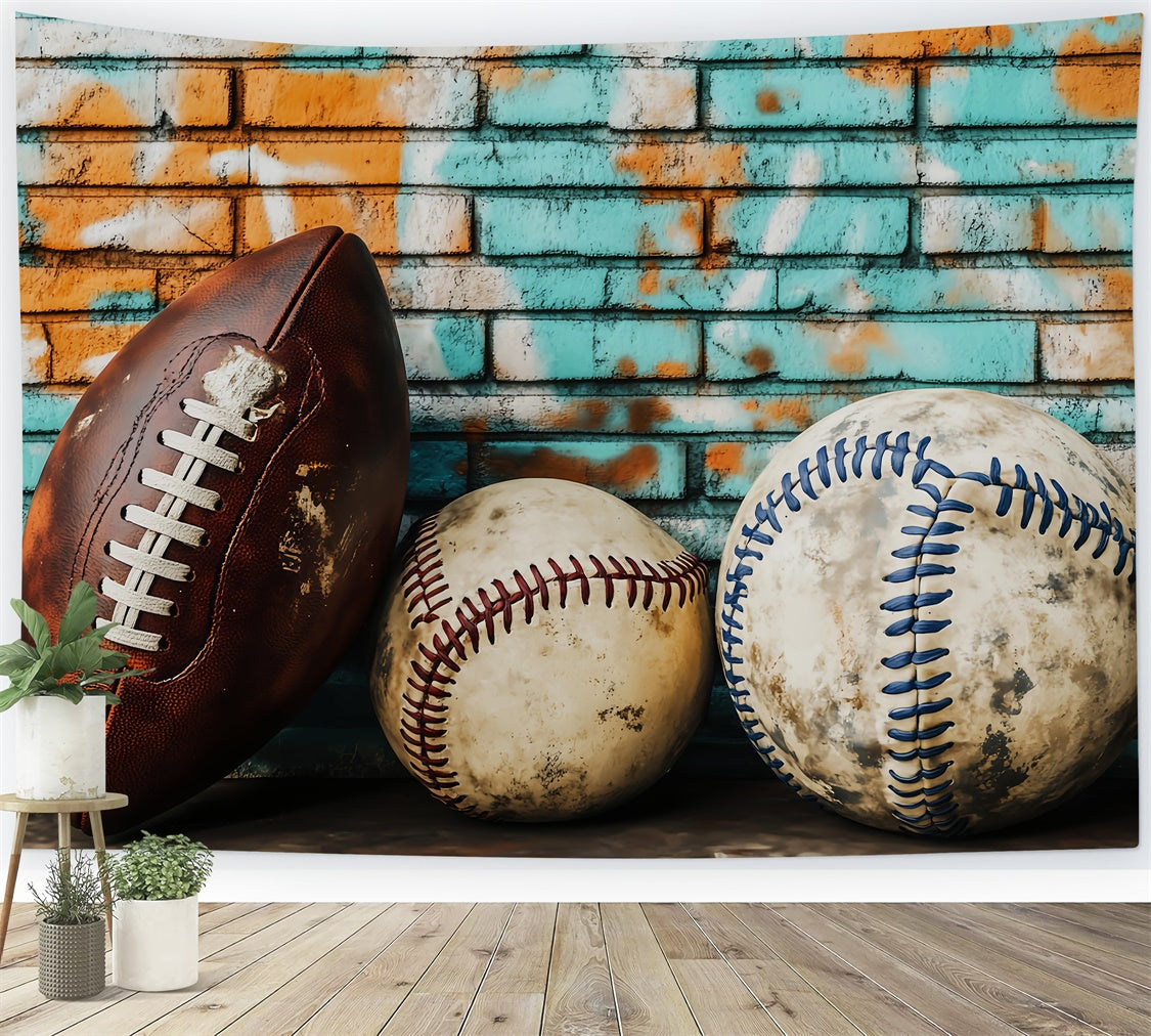 Vintage Photo Backdrop Brick Wall Urban Sports Backdrop UK LXX57-197