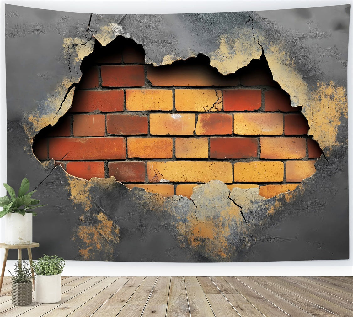 Vintage Wall Backdrop Cracked Concrete Brick Backdrop UK LXX57-205