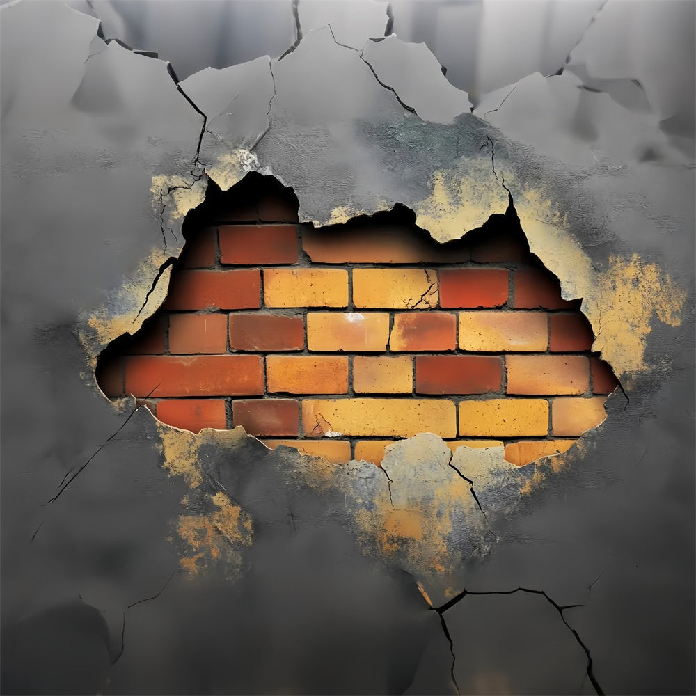 Vintage Wall Backdrop Cracked Concrete Brick Backdrop UK LXX57-205