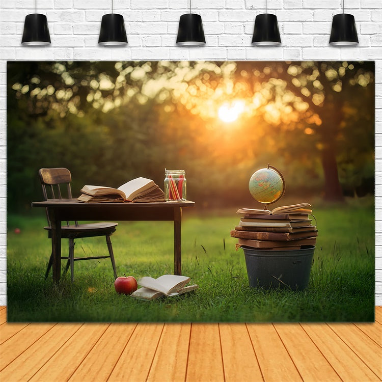 Back To School Photo Backdrop Golden Hour Learning Backdrop UK LXX57-21