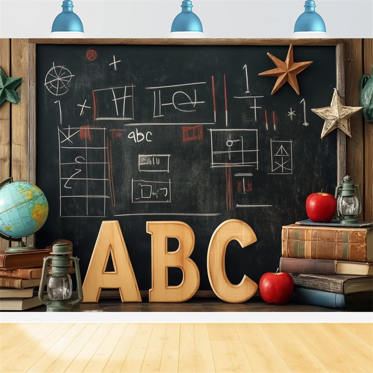 Chalkboard Photo Backdrop Wood Frame Classroom Backdrop UK LXX57-23