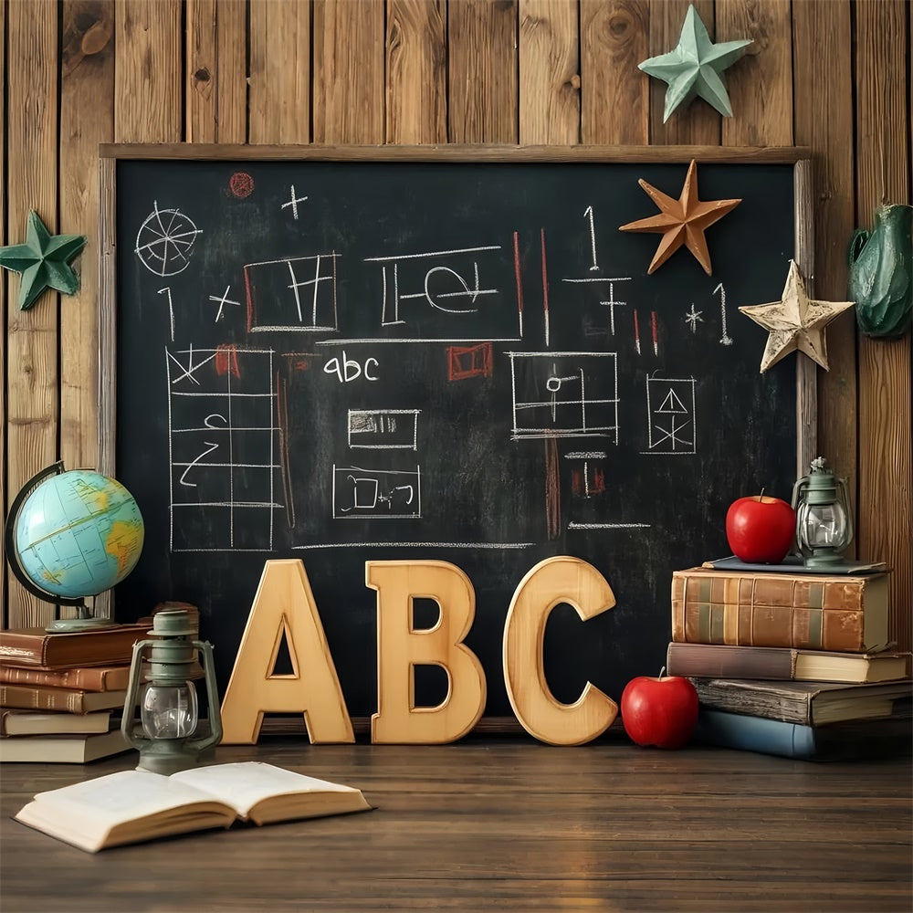 Chalkboard Photo Backdrop Wood Frame Classroom Backdrop UK LXX57-23
